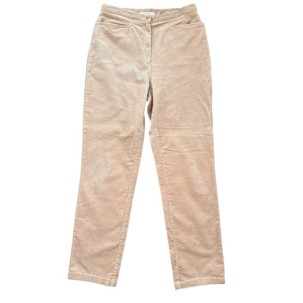 Jones Sport Corduroy Pants Womens 10 Tan Beige Excellent High Rise Straight Leg